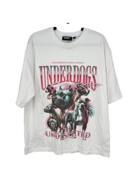 G West Underdogs The Undisputed White Pitbull Graphic Cotton Tee Shirt Size XL